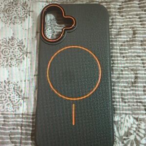 Sleek Black and Orange Phone Case